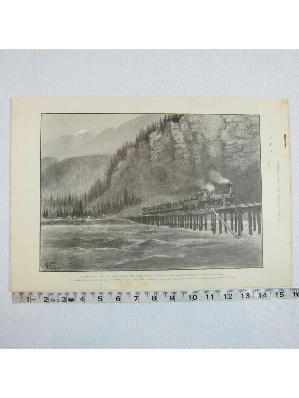 Antique 1899 Print By Rail to Klondike First Excursion-Train White Pass & Yukon